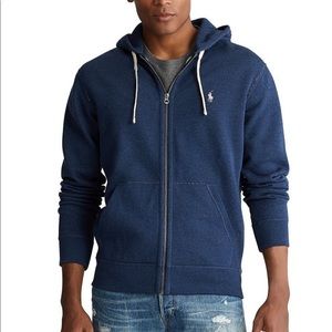 Heather Blue Zip front hoodie